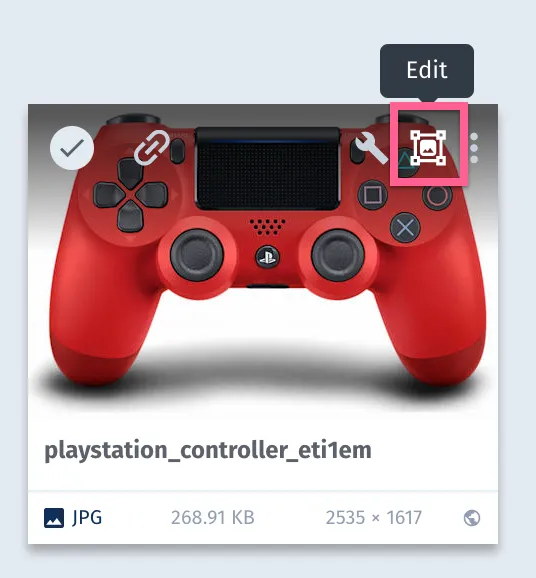 Cloudinary Edit Image Screenshot