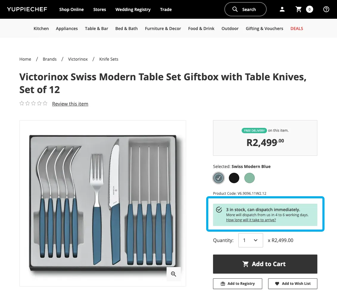Yuppiechef Order Dispatch Time Screenshot